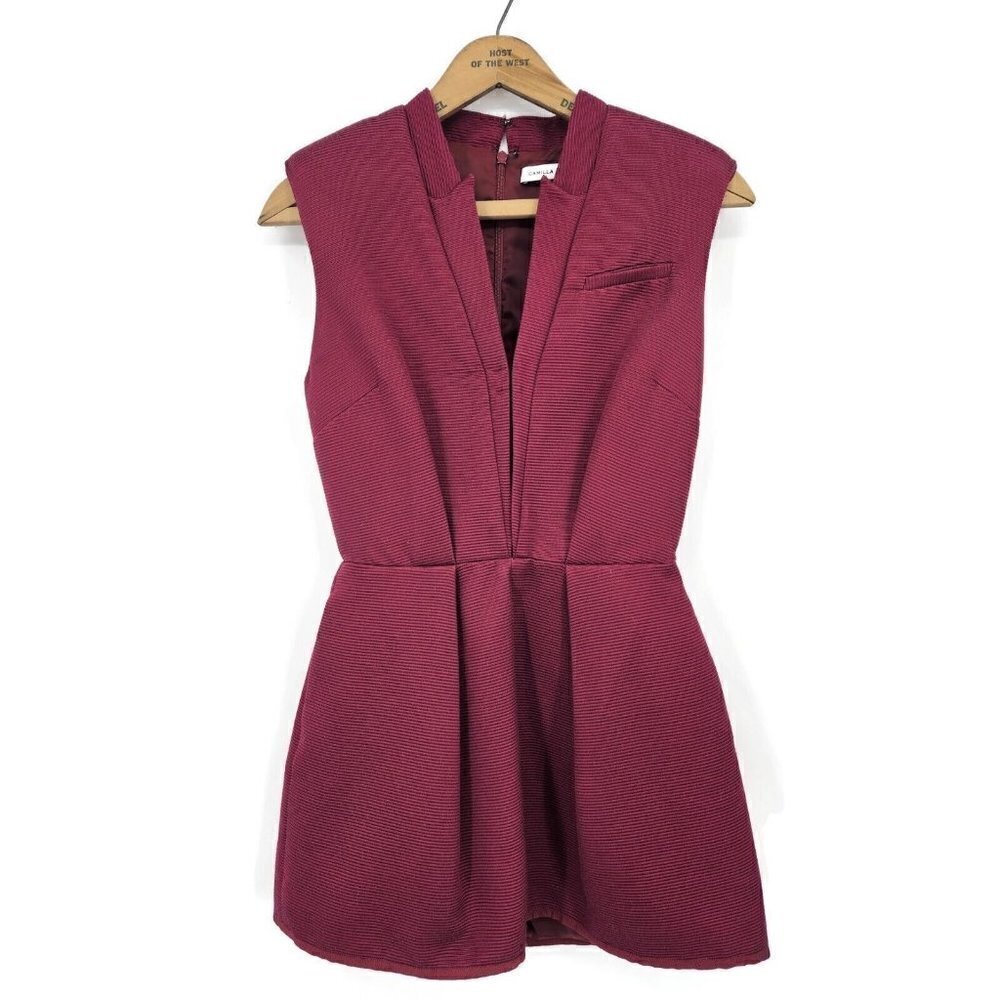 Camilla and Marc Dot Matrix Jumpsuit Womens 2 Oxblood Romper Revolve